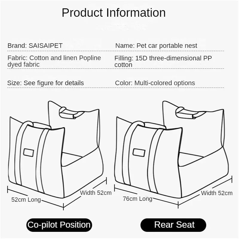 Four Seasons General Large Dog Kennel Car Dog Cage Kennel Handle Type Car Seat Pet Supplies Wholesale Dog Mattress