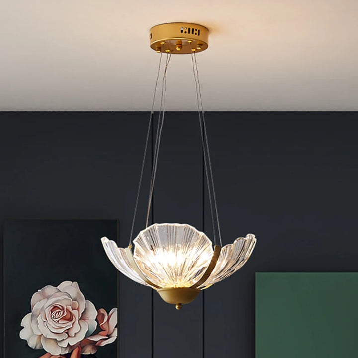 Modern Glass Restaurant Pendant Light Kitchen Dining Room Chandelier Ceiling Hanging Home Loft Lamp Shell Decor Lighting Fixture