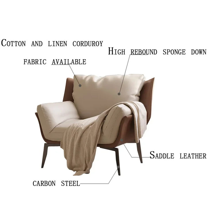 Luxury Single Sofa Living Room Chairs Modern Designer Couch Office Accent Armchair Reading Salon Sillones Outdoor Furniture