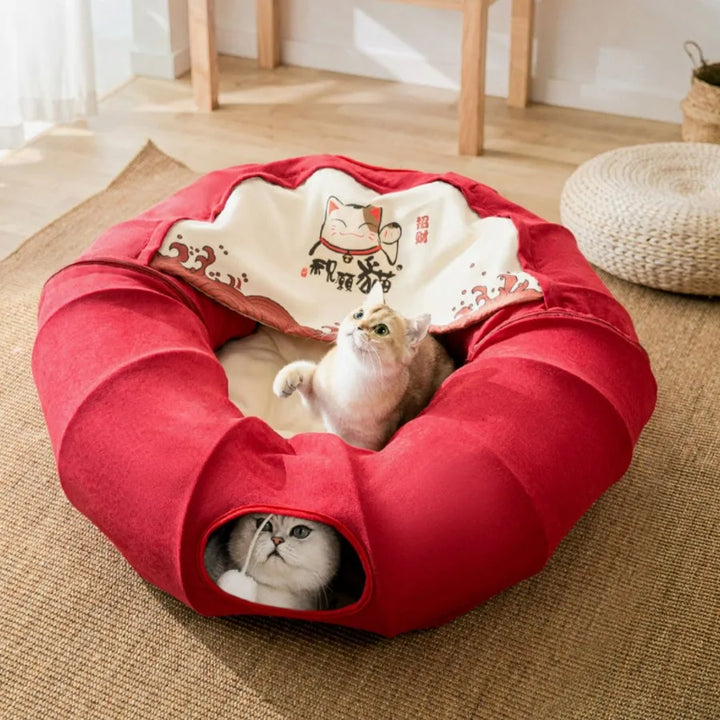 Fold Cozy Tunnel Closed Fashion Habitats Pets Cat Bed Washable Cats Nest Furniture Light Weight Cama Para Perros Pet Supplies