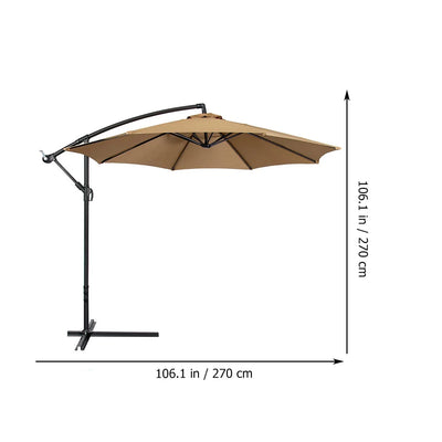 Umbrella Canopy Outdoor Cover Half Parasol Round Patio Sunshade Market Beach Fabric Offset Foot Cafe Fitting