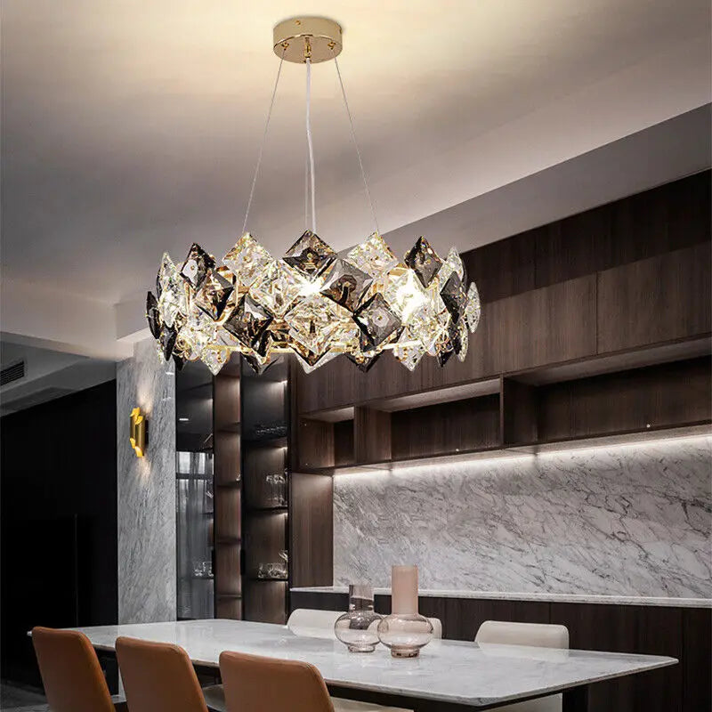 Enhance Your Living Room with Luxury Modern Pendant Lights - Luster Crystal LED Ceiling Chandelier with Bedroom Decor