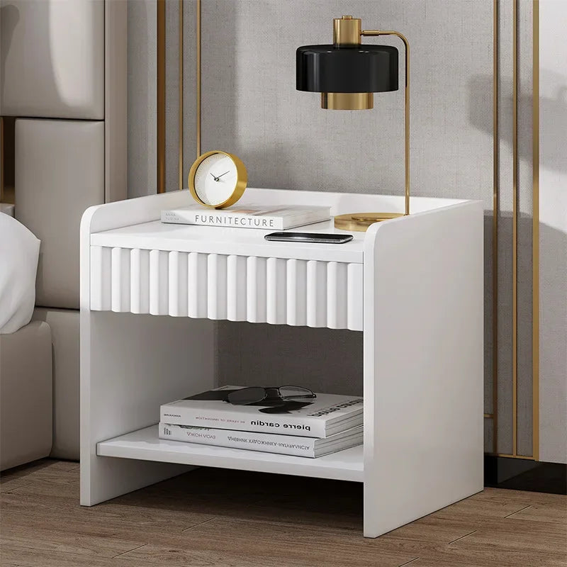 White Bedside Table File Storage Cabinet Salon Design Fashion Nordic Simple Nightstands Living Room Stand Meble Home Furniture