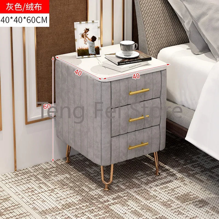 Minimalist Narrow Modern Nightstand Small Cabinet  Desk Storage Work Velvet Soft Luxury Chevet De Lit Meuble Home Furniture WK