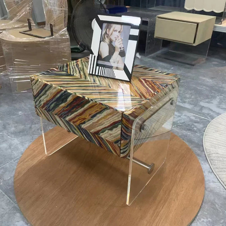 Acrylic Bedside Table with storage