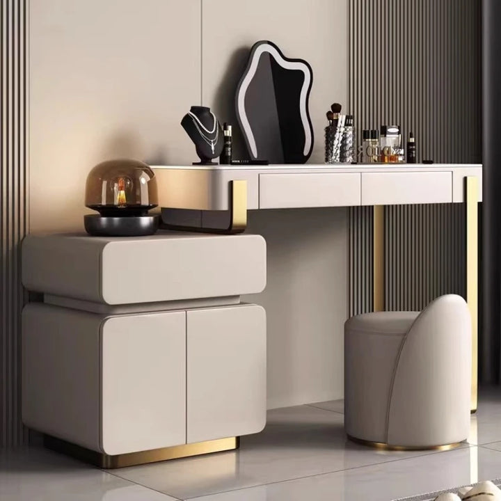 Modern Mirror Vanity Dresser Makeup Luxury Organizer Storage Dressing Table Living Room Women Tocador Maquillaje Furniture