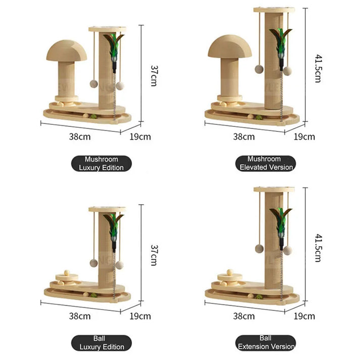 Solid Wood Pet Cat Turntable Scratch Pillar Board Sisal Climbing Frame Toy Balls Column Training Supplies Products Accessories