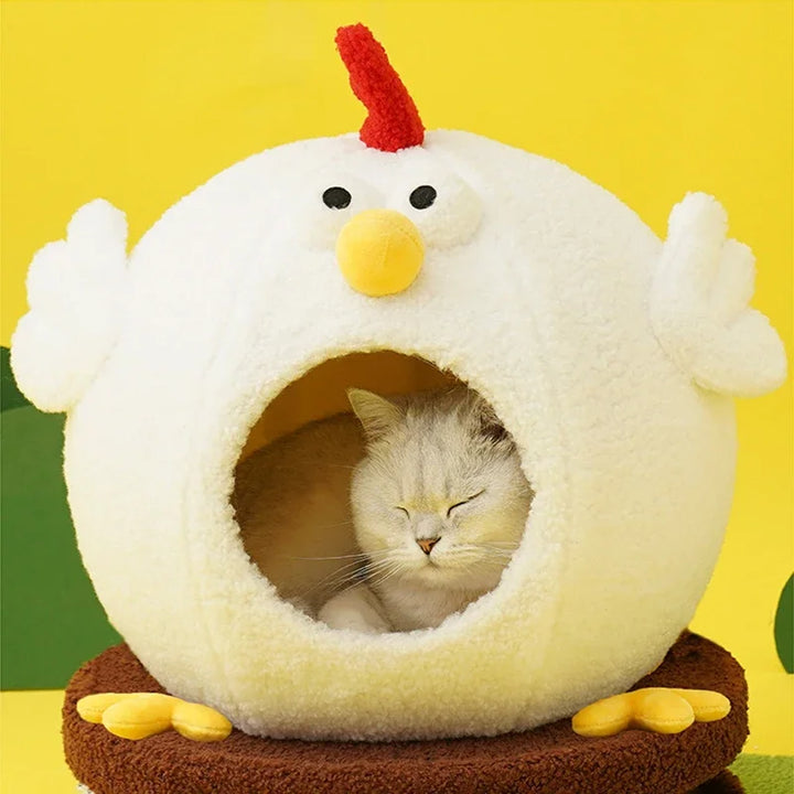 Cat House Suit Multifunction Pet Sleeping Rest Nest with Turntable Toy Pet Chicken Shape Beds Grinding Pawl Interactive Toys