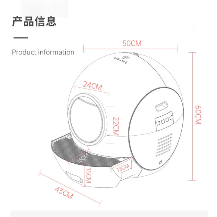 Wifi Automatic Smart Cat Litter Box Large Cat Toilet Drawer Type Fully Closed Anti Splash Self Cleaning Litter Box Pet Products