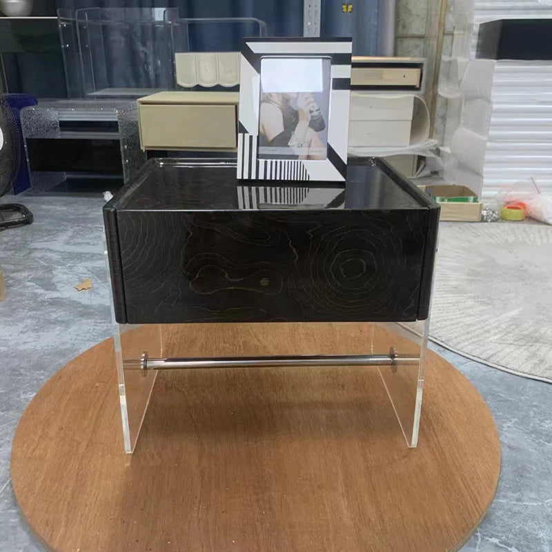 Acrylic Bedside Table with storage