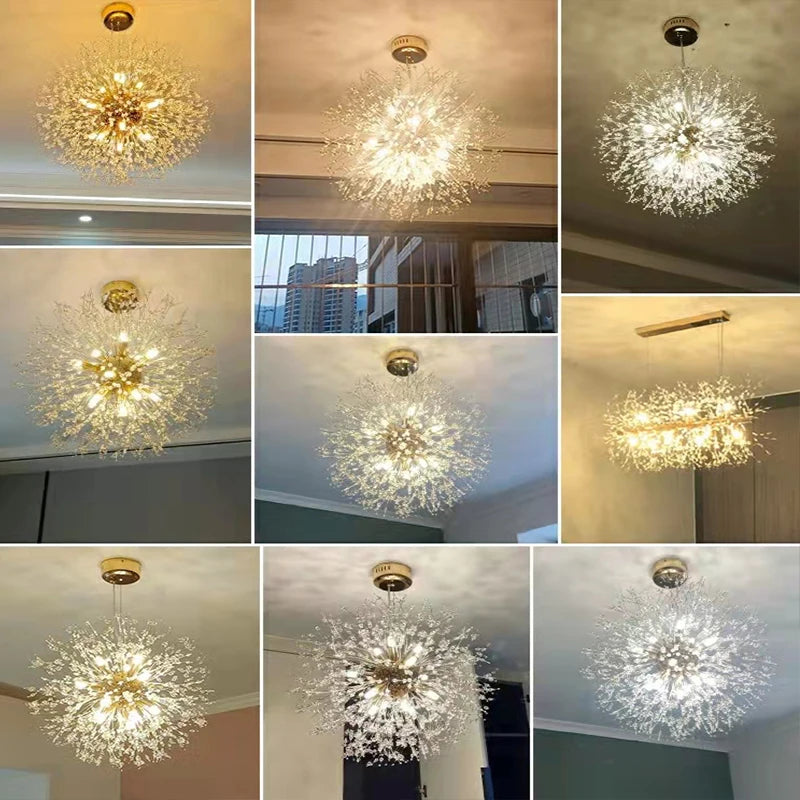 Nordic Modern LED Crystal Chandeliers Hanging Pendant Lighting Living Dining Room Bedroom Decor Lustre Clothing Shop Art Lamp