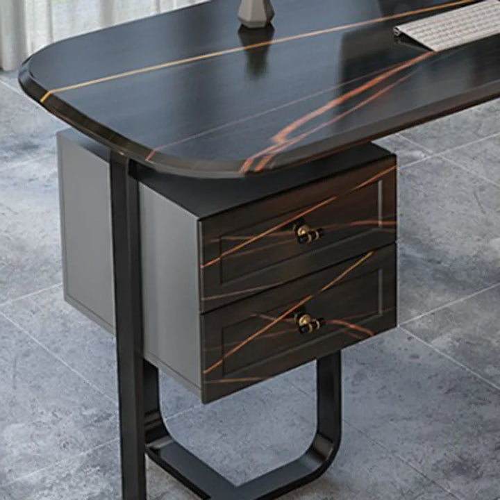 Floor Luxury Office Desk Nordic Writing Desktop Study Computer Desks Solid Wood Black Escritorios De Ordenador Modern Furniture