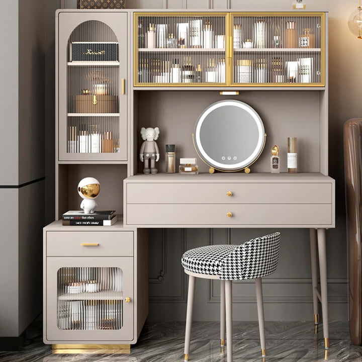 Makeup Dressers Dressing Table Toiletries Cabinet Headdresses Mirrors Dressing Table Girls Storage Penteadeira Vanity Bedroom