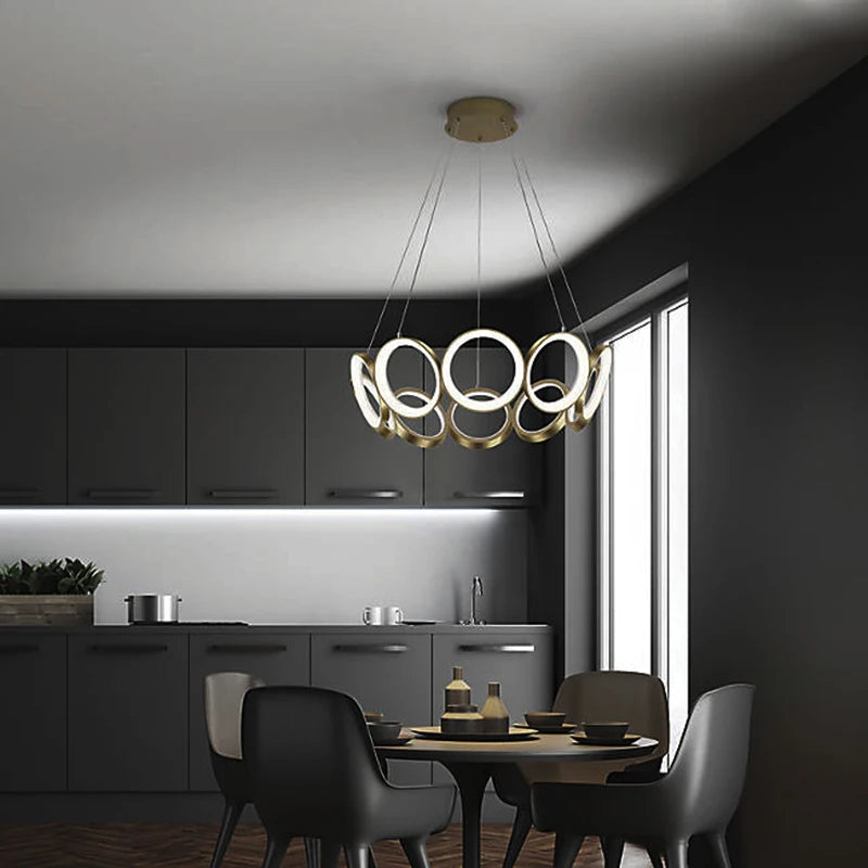 Simple Rings LED Chandelier Luxury Design Chandelier Living Room Decoration Replica Lamp Designer Suspension Light Fixtures