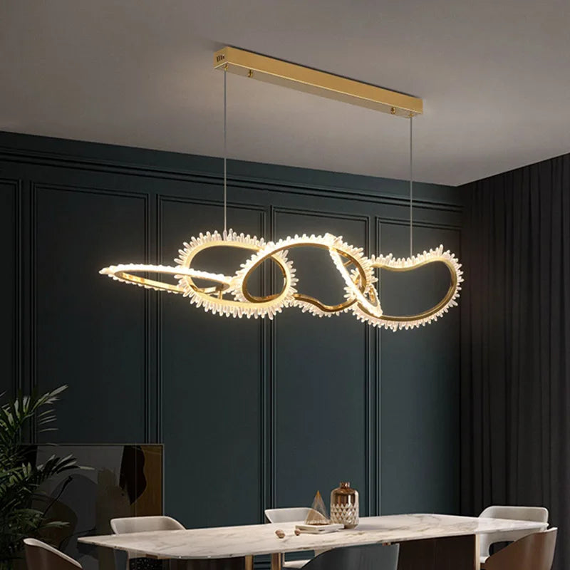 Luxury Crystal Pendant Lights Home Decoration Bedroom Dining Living Room Ceiling Chandelier Modern Led Ring Lighting Fixtures