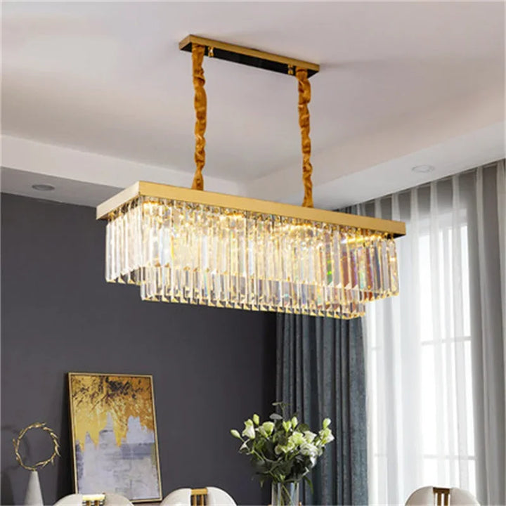 Crystal LED Chandeliers Luminaria Hotel Lobby Black Pendant Ceiling Lamp Round Square Living Bedroom Home Decoration Accessories