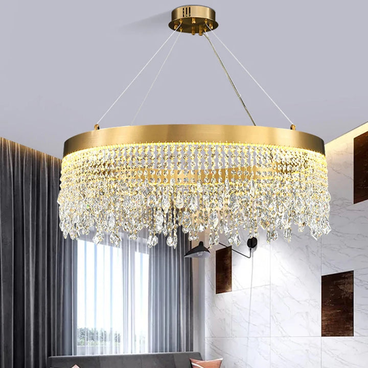 Modern Luxury Crystal Chandeliers Lights Pendant Hanging Lighting Fixture For Living Dining Room Kitchen Hotel Decoration Lamp