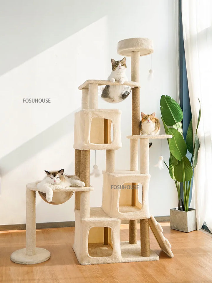 Modern Sisal Rope Cat Climbing Frame for Home Pet Furniture Supplies Cat Tree Platform Grab Large Pet Toy Spaceship Cat Litter