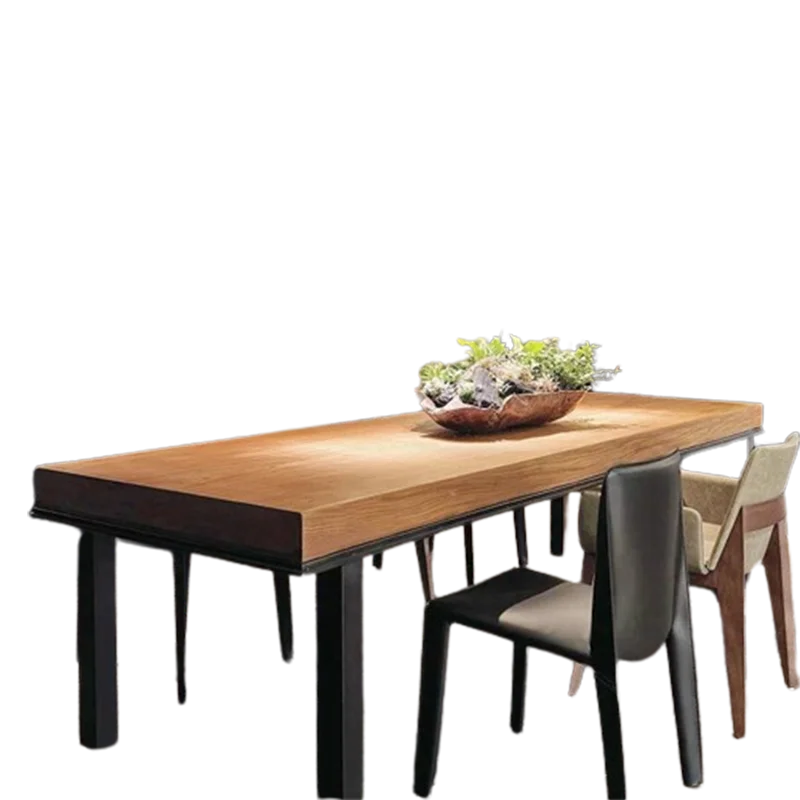 Modern Dinner Table Kitchen Home Service American Creative Unique Table Steel Art Beautiful Meeting De Comedor Home Furniture