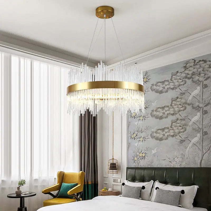 Modern Nordic Crystal Chandelier Luxury Pendant Light Home Decor For Living Room Bedroom LED Ceiling Lamps