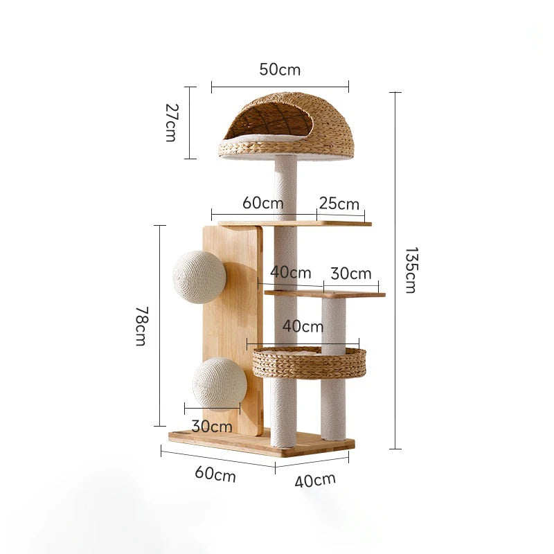 Wooden Cat Towers for Big Cats Houses and Habitats Cat Tree Gym Accessories Home Climbing Castle  Aids Villa Toy Pets Products