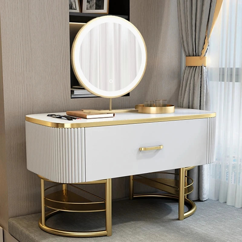 Wood Luxury Dressing Table Vanity Princesd Bedroom Lacquer Dressing Table Modern Simple Storage Penteadeira Home Decoration