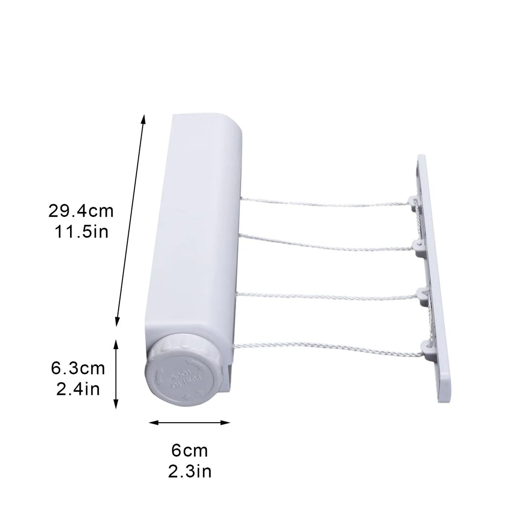 Retractable Clothesline with Creative Plastic Storage, 4/5-Line Clothes Drying Rack, Portable Laundry Dryer for Indoor and Outdoor Use