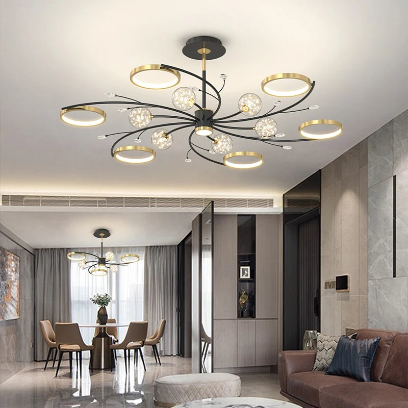 LED Pendant Chandeliers Ceiling Light For Living Room Bedroom Ceiling Light With Remote Control Home Indoor Lighting Decor Lamps