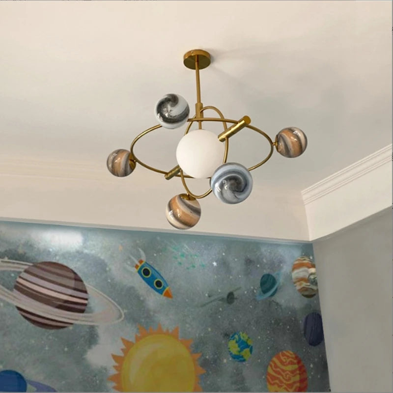 Wandering Earth Chandelier Creative Boys Bedroom Ceiling Light Modern Living Room Restaurant Indoor Decorate Lighting Fixtures