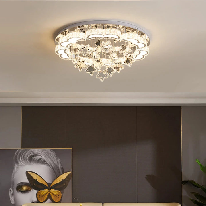 Chandeliers for living room Modern LED Heart Shaped Crystal Bedroom Pendant Light Dining Room Ceiling Light New Ceiling Lamp