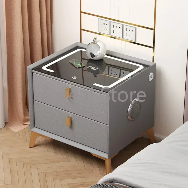 Storage Smart Night Table Bedroom Bluetooth Comfortable Modern Bedside Cabinet Nordic Criado Mudo Room Furniture LJ50BT