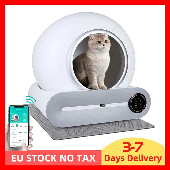 Self-cleaning Cat Litter Box Automatic App Control Closed Cat Litter Box Extra Large Sandbox Pet Supplies Toilet Tray EU Shippin