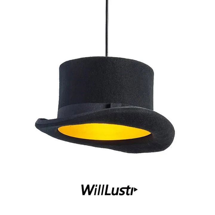 Handmade Wool Felt Hat Pendant Lamp Aluminum Suspension Light JEEVES AND WOOSTER Cap Hanging Ceiling Chandelier Hotel Cafe Shop