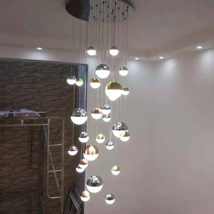 Modern Round Ball Led Ceiling Chandelier Living Room Decor Lustre Stair Hanging Lamp Pendant Light Fixture Suspension Luminaire