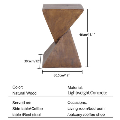 Lightweight Concrete Geometry Accent Side Table  Indoor and Outdoor