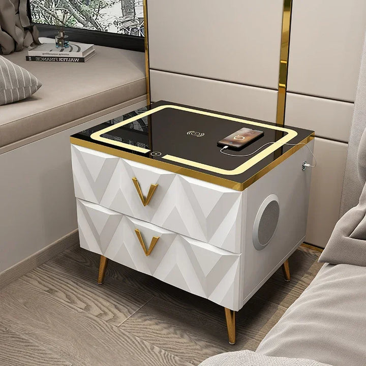 Designer Smart Bedside Tables Dressing Wireless Charger Luxury Bedside Tables Mute Standing Tables De Nuit Furniture