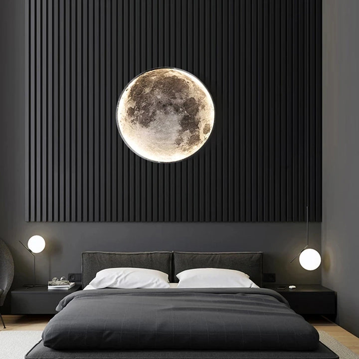 Wholesale Moon Wall Lamp Aisle Corridor Mural LED Sconce Bedroom Living Room Bathroom Decor Mirror 3D Magic Ring Celing Light