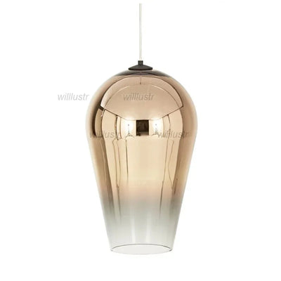 Big Bell Glass Pendant Lamp Gradient Chrome Gold Suspension Light Hotel Bar Cafe Nursery Mall Copper Hanging Ceiling Chandelier