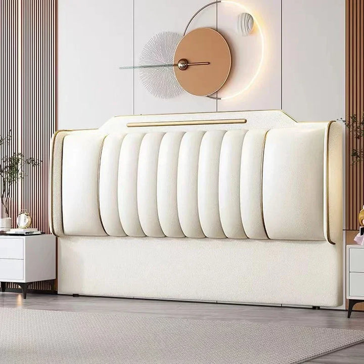 Leather Bedroom Headboards Vip Luxury Princess Lounge Headboards Platform French Cabeceira De Cama Box Casal Bedroom Furniture