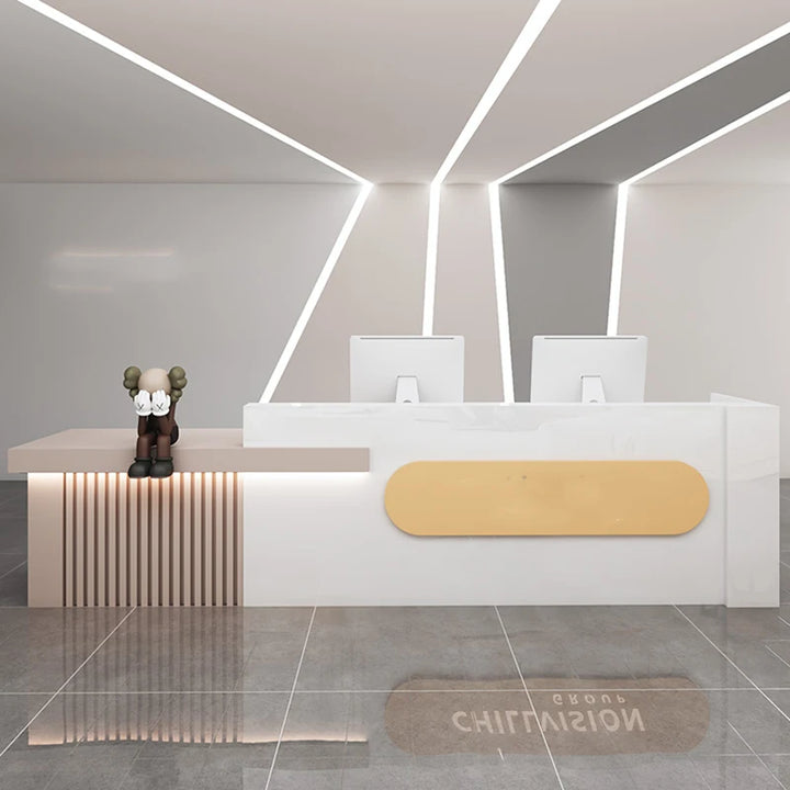 Modern Stylish Reception Desks Retro Design Unique Checkout Reception Desks Luxury Mdf Mostrador Negocio Commercial Furniture