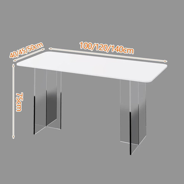 Graduated Acrylic Legs Learning Office Desk Bar Modern Simple Computer Desk Luxury Rock Slab Island Dining Table Furniture KMOD