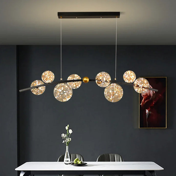 Modern LED Glass Ball Pendant Lights Gold Black Home Decor Hanging Chandelier Lighting Fixtures Living Dining Room Pendant Lamp