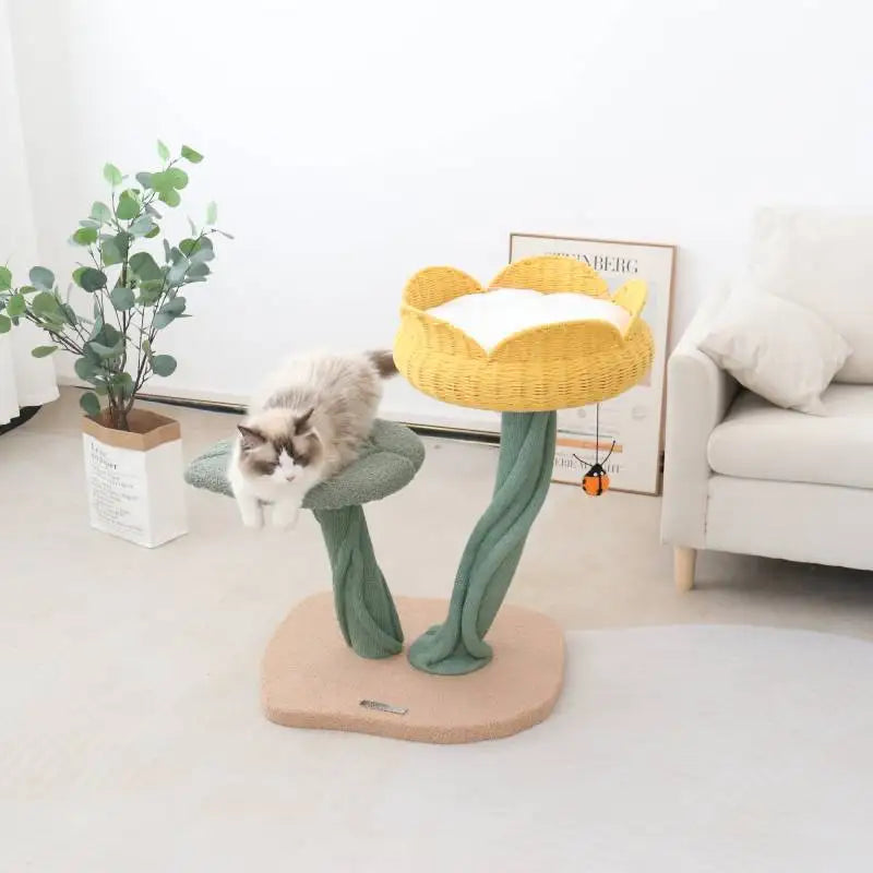 Cute Cat Climbing Frame Cat Nest Pet Supplies Cat Short Feet Cat Grinding Claw Scratching Board Tulip Cat Scratcher Tower