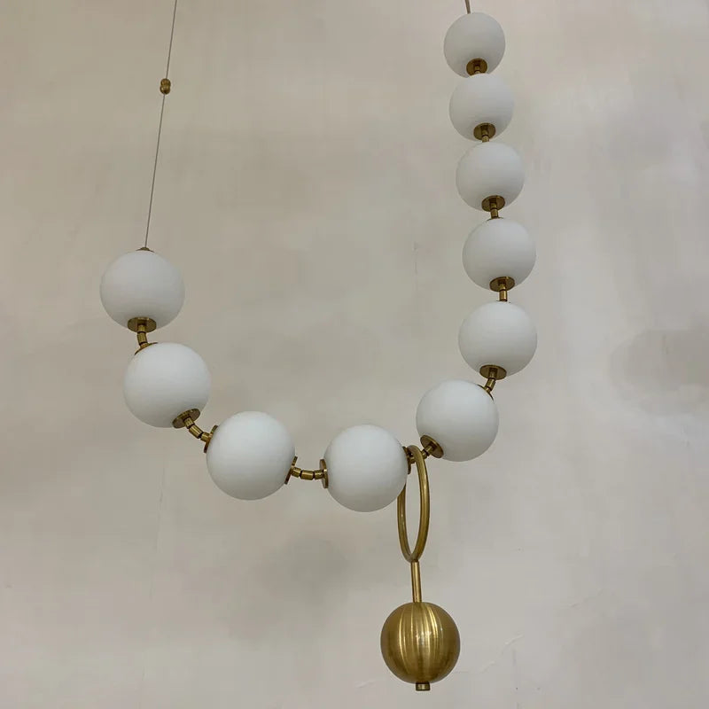 Denmark Golden Necklace Chandelier Luxury Ceiling Light DIY Staircase Bubble Lustre Dining Room Kitchen Hanging Lamp Fixtures