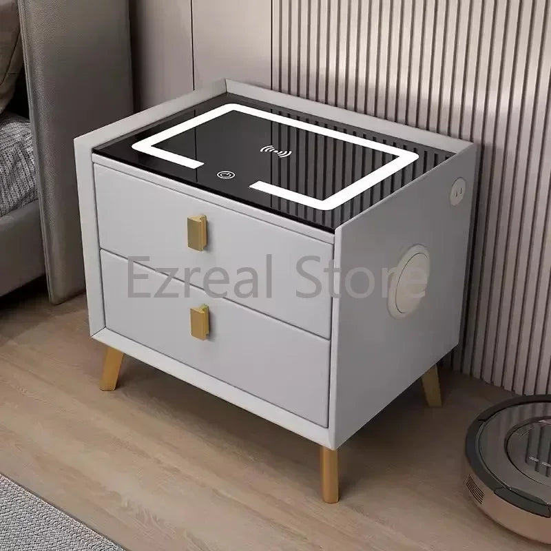 Storage Smart Night Table Bedroom Bluetooth Comfortable Modern Bedside Cabinet Nordic Criado Mudo Room Furniture LJ50BT