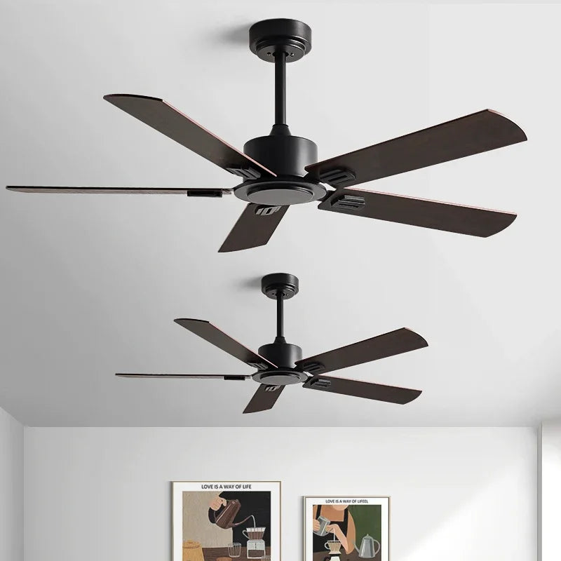 Industrial Style  Ceiling Fan 56InchBlack Retro Remote Control Indoor Restaurant Living Room  Without Lamp Electric Fan 110 220V