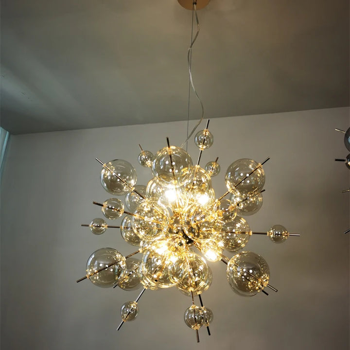 Nordic Led Home Decoration Chandelier Modern Sea Urchin Dandelion Pendant Ceiling Lamp Glass Lampshade Dining Room Bedroom Light