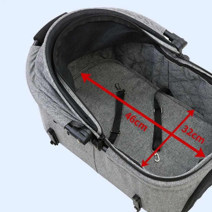 Luxury Pet Stroller Carrier For Dogs Detachable Foldable Portable Transportation Breathable Windproof Cat And Dog Four Wheeled