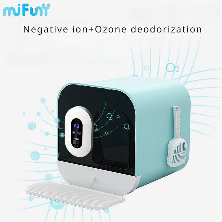 MiFuny Cat Litter Box Automatic Deodorization Negative Ion Smart Cat Toilet Anti Sling Cat Litter Drawer Disinfect Pet Supplies