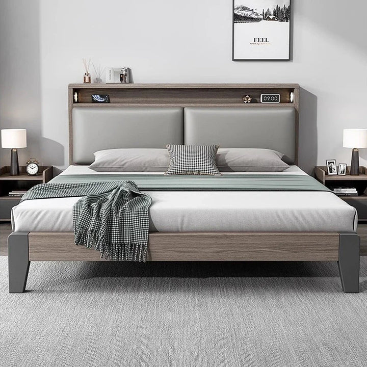 Wooden Bedroom Bed King Size Frame Double Luxury American Bed Modern Platform French Minimalist Sleeping Muebles Salon Furniture